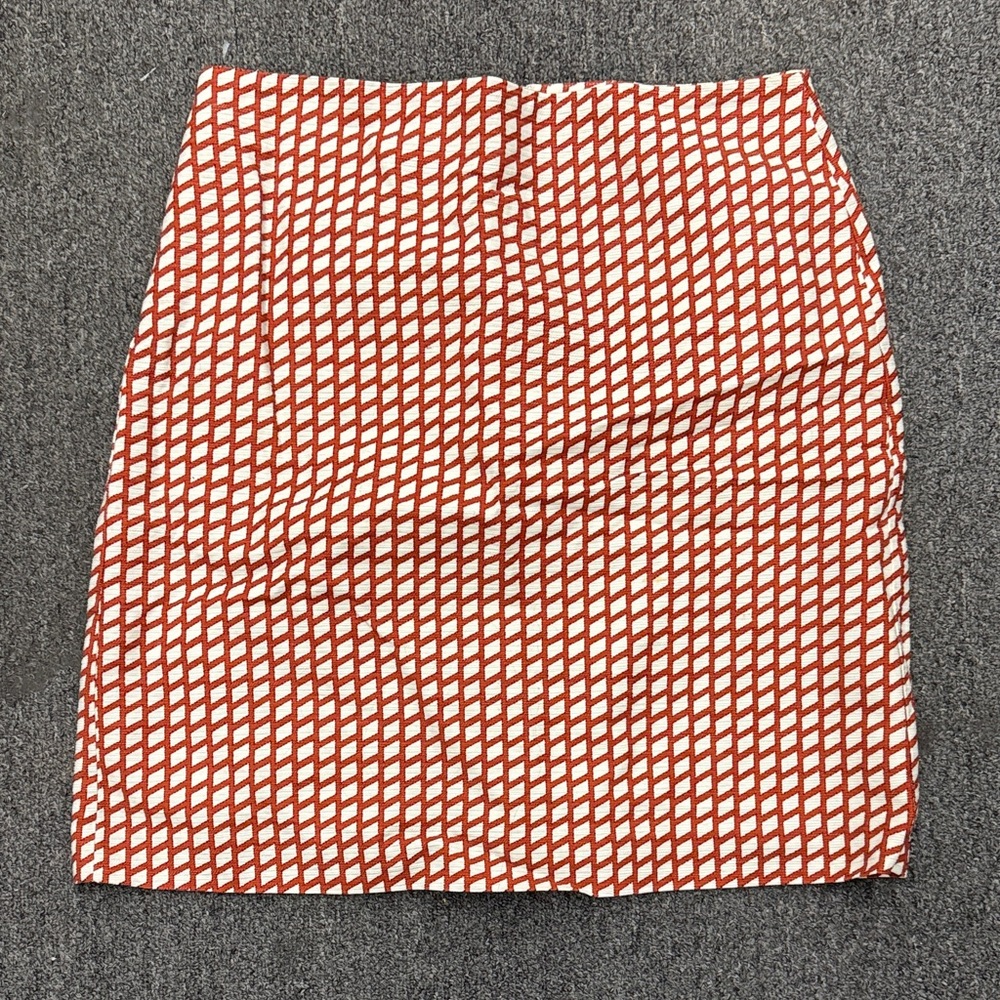 Ann Taylor Factory Red and White Pencil Skirt